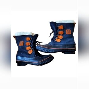 Lacross Duck black suede insulated winter boots size 10 Fishermen Sorel